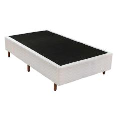 Imagem de Cama Box Base Solteiro Universal Bordado White 88X188x25 Polar