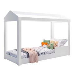 Imagem de Cama Casinha Montessoriana Crystal 100% Mdf Solteiro Branco - J & A