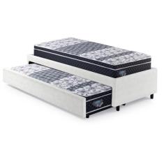Imagem de Bicama Solteiro Reforçado Branco 88x188 com Dois Colchões Gran Sleep M