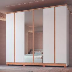 Imagem de Guarda Roupa Casal com Espelho 6 Portas 4 Gavetas Zeus Móveis Castro