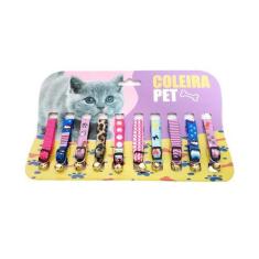 Imagem de Coleira Gato Elástica Estampada Com Guizo Pet Shop - Franxica