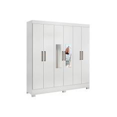 Imagem de Guarda Roupa Casal 6 Portas E 3 Gavetas C Espelho Pratico Branco Demobile