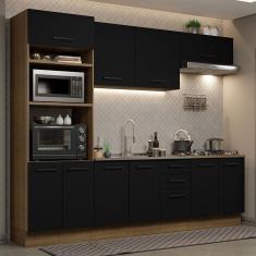 Imagem de Cozinha Completa 270001 Com Armário E Balcão Rustic/Preto