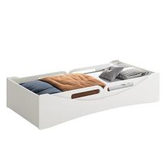Imagem de Cama Evolutiva Luna com 2 Kits Proteção Lateral Usinada - Reller Móveis Branco Fosco
