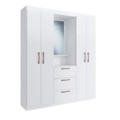 Imagem de Guarda-roupa Solteiro 4 Portas 3 Gavetas Barcelona Branco
