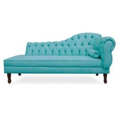 Imagem de Recamier Divã Cancun 140cm Com Capitonê - Esquerda Suede - Ecotec Deco