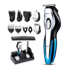 Imagem de Kit Completo de Cuidados Masculinos Kemei 11 em 1 - Barbeador e Aparad