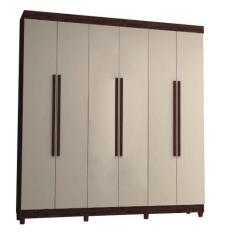 Imagem de Guarda Roupa Elegance 6 Portas com Pes Imbuia/Champanhe - VLR - Vila R