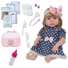 Imagem de Boneca Reborn Realista Com Acessórios Vestido Envio Imediato - Cegonha