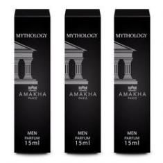 Imagem de kit 3 Perfumes masculino Mythology Amakha Paris Men 15ml