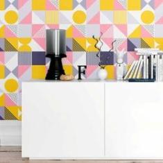 Imagem de Papel De Parede Adesivo Retrô Abtrato N09023 Rolo 0,58x3M