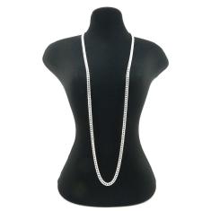 Imagem de Corrente Masculina 80Cm 4Mm Largura Folheada Prata Cr849