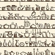 Imagem de Papel De Parede Adesivo Lavável Prateleira Vintage 9M