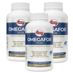 Imagem de Kit 3 Omegafor Plus Ômega 3 Rico Dha Epa  240 Caps Vitafor