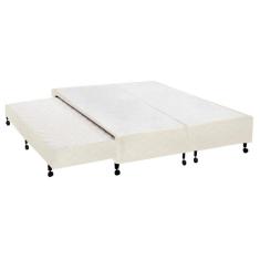Imagem de Cama Box Base c/Auxiliar Universal King Poli Tecido Clean (193x203x27) - Castor