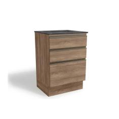 Imagem de Balcão De Cozinha Modulado Maxxi G743 P/cooktop 3 Gavetas C/tampo 60cm Nogal/cinzel - Kappesberg