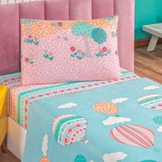 Imagem de Jogo De Cama Lençol Bouti Infantil Kids Solteiro 03 Peças Balão