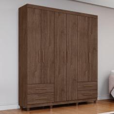 Imagem de Guarda-roupa Casal 6 Portas 4 Gavetas Canadá Plus Cacau