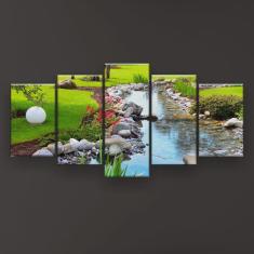 Imagem de Quadro Decorativo Primavera Jardim Japonês 129x61 Sala