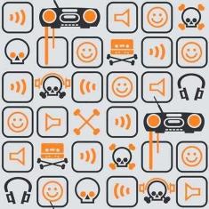 Imagem de Papel de Parede Adesivo Ícones 374 Rolo 0,58x3M