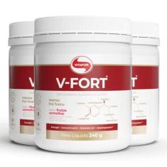 Imagem de Kit 3 V-Fort - Intenso Pré Treino Vitafor 240G Frutas Vermelhas