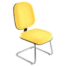 Imagem de Cadeira Diretor Para Escritório Cromada Linha Blenda Amarelo