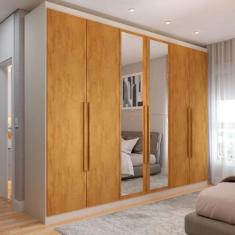 Imagem de Guarda-Roupa Casal Madalena 6 Portas 4 Gavetas 100% Mdf Com Espelho Of