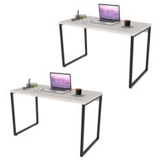 Imagem de Kit 2 Mesas De Escritório Office 120cm Estilo Industrial Prisma Snow -