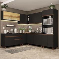 Imagem de Cozinha Completa de Canto Madesa Reims 452001 com Armário e Balcão - Preto