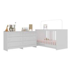 Imagem de Berço 3 em 1 para Colchão 130 x 60cm com Cômoda Doce de Leite Multimóv