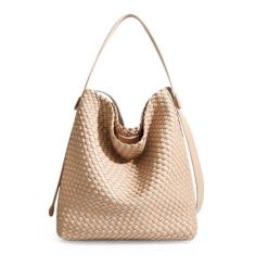 Imagem de DSGUTWO Bolsa feminina de couro vegano, bolsa de ombro com alça superior e bolsas, Caqui