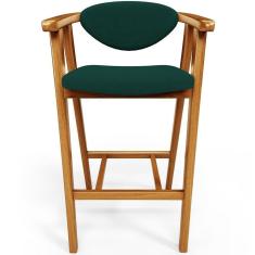 Imagem de Banqueta Alta Para Cozinha Bancada Bar Sala De Jantar Fixa Cecília L02 Bouclê Verde