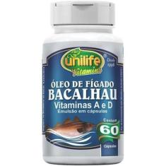 Imagem de Óleo De Fígado De Bacalhau Vitaminas A E D 60 Caps 250Mg - Unilife