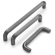 Imagem de Evionlin 【Pacote com 20】 Puxadores de armário de cozinha. Alumium cinza sólido redondo 12,7 cm com furos centrais puxadores de armário puxadores de gaveta ferragens modernas para armário cômoda bar