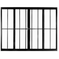 Imagem de Janela de Correr em Alumínio 100 x 200 x 8 cm Grade 4 Folhas V. Incolo