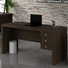 Imagem de Mesa Para Escritório 3 Gavetas Rústico Me4113  - Tecno Mobili