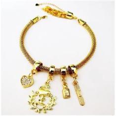 Imagem de Pulseira Farmácia Remédio Bandaid Folheado A Ouro 18k