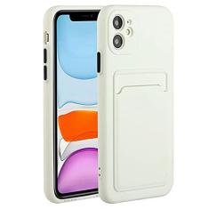 Imagem de Ffish Capa carteira para iPhone 11 + suporte para celular, com compartimento para cartão ultra fino e leve de TPU (poliuretano termoplástico) macio, 