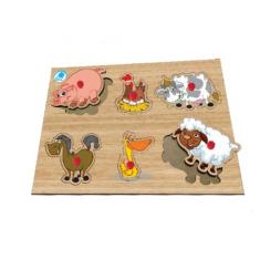 Imagem de Quebra-cabeça Infantil Com Pinos - Animais Da Fazenda