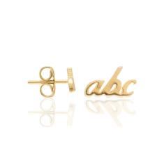 Imagem de Brincos de ouro 18K feminino infantil rommanel abc vazado 525919