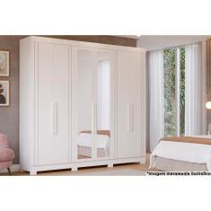 Imagem de Guarda Roupa 6 Portas E 6 Gavetas C/ Espelho E Pés Cecilia Branco - Panan