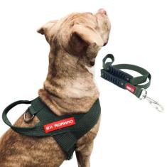 Imagem de Coleira Peitoral Com Guia Para Cachorro - Modelo Estriado - Canadá K9