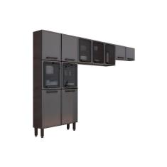 Imagem de Cozinha Modulada Bertolini Estilo 3 Peças (2 Armários + 1 Paneleiro) Cpt86 Cinza/Grafite