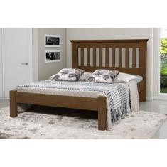 Imagem de Cama De Casal Texas De Madeira Maciça Tauari - Cor Imbuia - Santa Rosa
