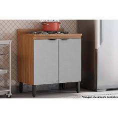 Imagem de Balcão De Cozinha Firenze 2 Portas 80cm Amendola/nude Prime Tx - Demóbile