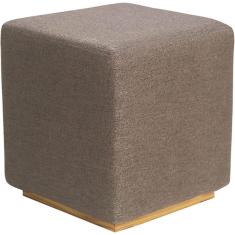 Imagem de Banqueta para pés com assento de espuma acolchoado, assento pequeno otomano para pés, otomano estofado quadrado moderno e contemporâneo, cinza claro, 34 x 38 cm