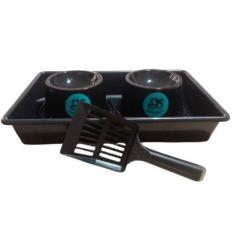 Imagem de Kit Higiênico Para Gatos 4 Peças Caixa Areia Bebedouro Comedouro E Pa