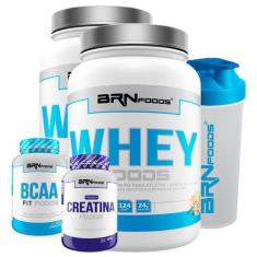 Imagem de Kit 2X Whey Foods 900G + Bcaa 100G + Creatine Foods 100G + Coqueteleir