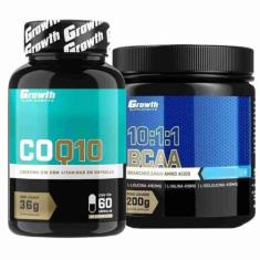 Imagem de Coenzima Q10 60 Caps + Bcaa 10:1:1 200G Em Pó Growth - Growth Suppleme