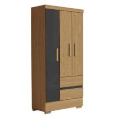 Imagem de Guarda Roupas Solteiro 3 Portas 2 Gavetas Coimbra Atacama / Grafite Ar